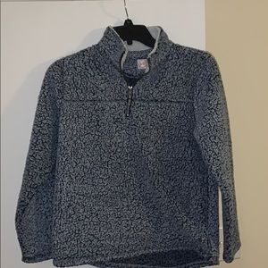 blue sherpa quarter zip jacket